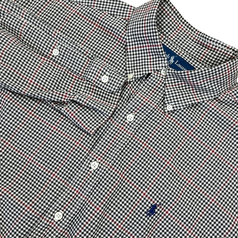 Vtg Ralph Lauren Blake Button Down Shirt Mens L 100% Cotton Long Sleeve